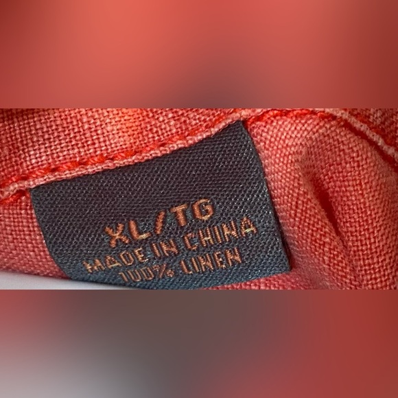 Tommy Bahama Long Sleeve Button Up Shirt Size XL/TG Paradise Coral 100% Linen - Picture 3 of 10